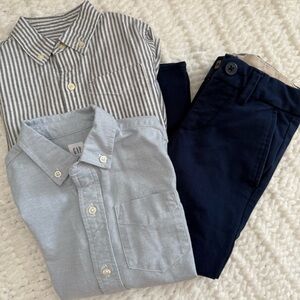 GAP Striped and Solid Shirts with Navy Pants